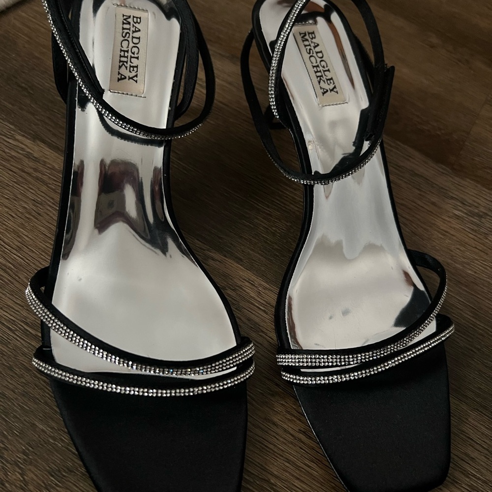 BADGLEY MISCHKA Ultra kitten heel Black sandals - Picture 3 of 6